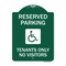 Signmission Reserved Parking Tenants No Visitors W/ Graphic, Green & White Alum Sign, 18" x 24", GW-1824-23005 A-DES-GW-1824-23005 - alternate 1